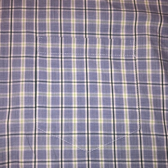 Haggar blue & green plaid button down shirt Large - Picture 2 of 5